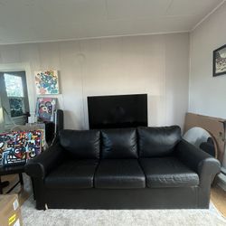 Free Black Leather Sofa