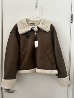 Zara Shearling Aviator Jacket