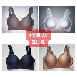 NEW Comfortable Wireless Full Coverage Jelly Smoothing Bra XL Black White Nude Grey