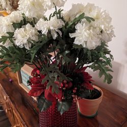 Flower Vase With Artificial Flowers 