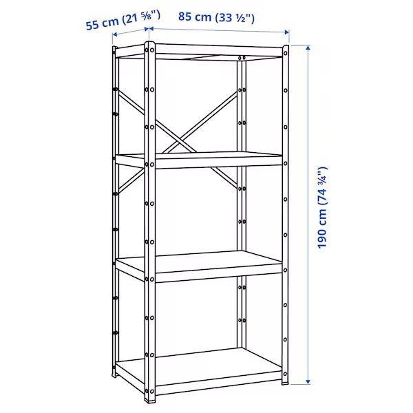 IKEA BROR White shelf unit - NEW - Impossible to find White color with 4 Shelves
