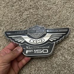   F-150 Harley Davidson Metal Nameplate /Ford Harley Davidson  Logo