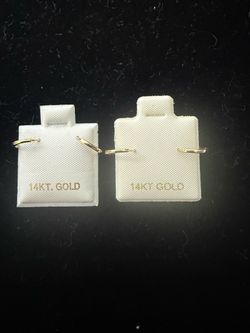 14 karat gold small hoops