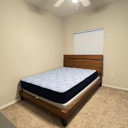 Queen Platform Bed + Mattress + Topper (FREE TV Stand)