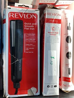 Revlon Quick and Smooth Flat Iron, 1" Ceramic Plates