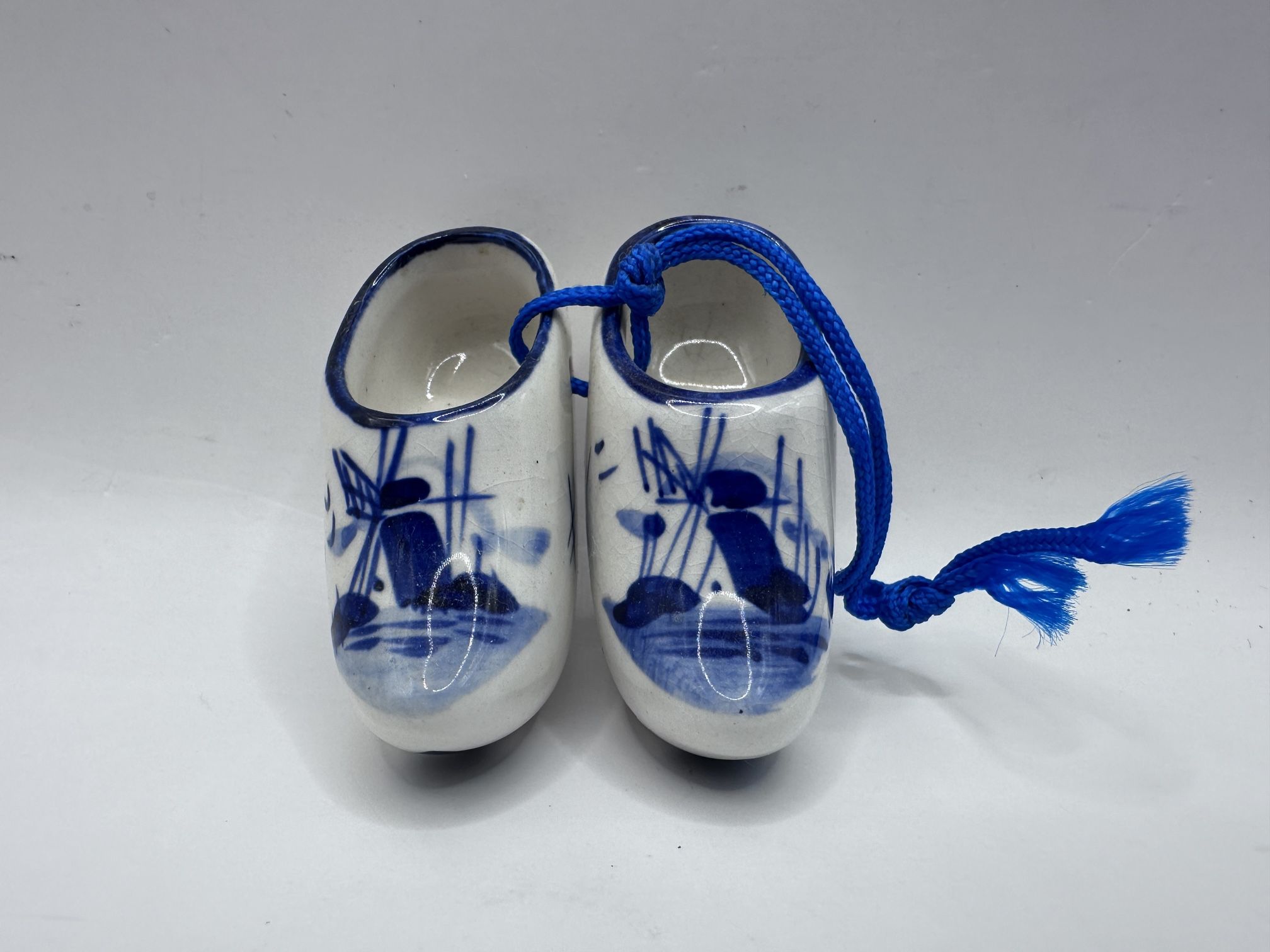 Teeny Tiny Vintage Delft Blue Dutch Clogs