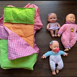 Doll Bed And Three Dolls $15 for all