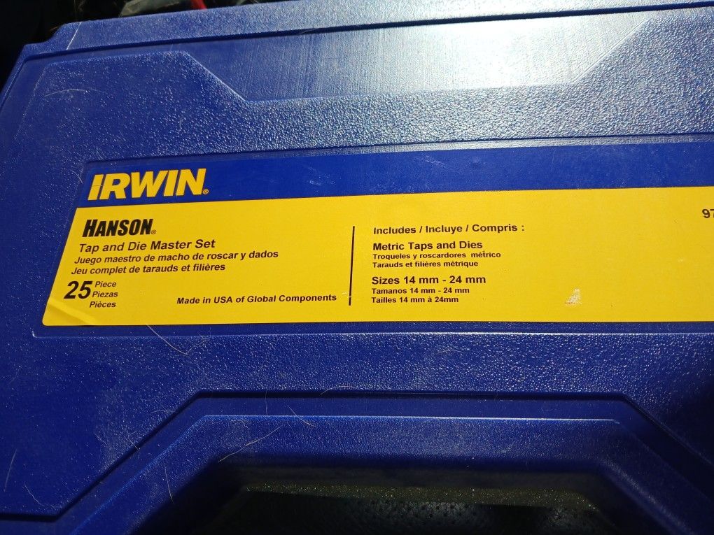 Irwin Hanson Tap And Die Master Set 25 Piece