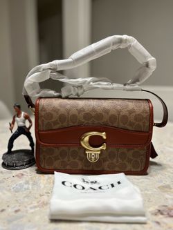 NWT Coach Studio Shoulder Crossbody Bag In Signature Canvas Tan Rust