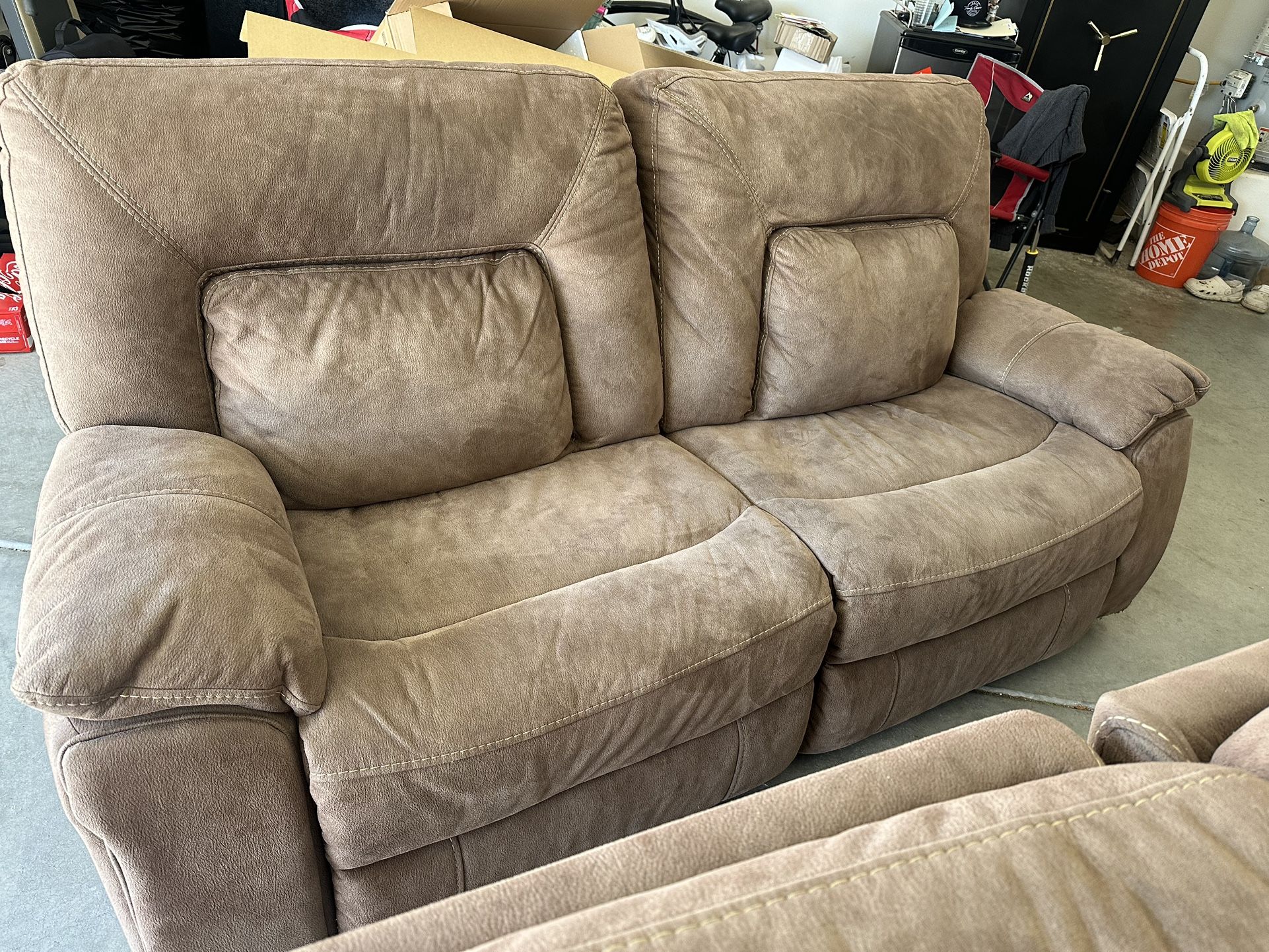 2 Couches With Recliners In Seat