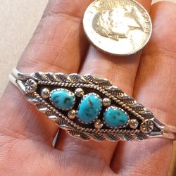 $70! Awesome Sterling Silver Turquoise Marie Bahe Navajo Bracelet 