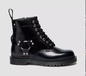 Dr. Martens 1460 Harness Black Leather Boots - Size Men 12 / Women 13 - NEW