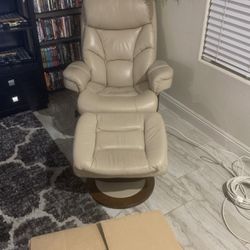 Leather Recliner With Ottoman