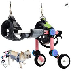 (New) XXXS HobeyHove Dog Cart/Wheelchair In Pink