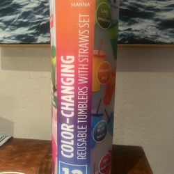 Color Changing Reusable Cups With Straws