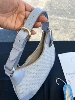 Light Blue Monogram Shoulder Bag