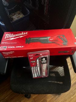 New in box! Milwaukee M18 SAWZALL Reciprocating Saw with Blades