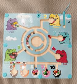 Dinosaur Magnetic Maze- Color/Number Matching/Sorting