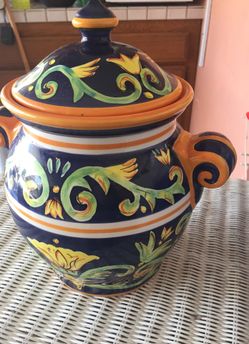 Hand painted Mezzana Decorative Jar