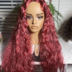 New! Burgundy Lace Front Wig