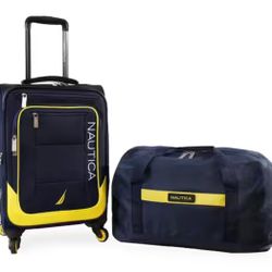 Nautica Pathfinder 2-pc Softside Luggage Set - Navy Yellow
