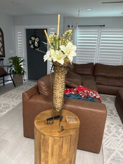 Wicker vase and stand 24inches tall