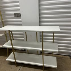 White And Gold Shelf Console Table