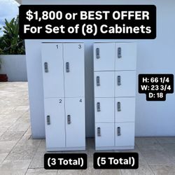 Storage Cabinet (Set Of 8) Pickup Today Available (ACCEPTING BEST OFFER)