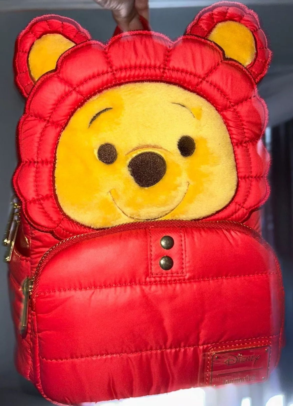 Winnie the Pooh Rainy Day Puffer Jacket Cosplay Mini Backpack