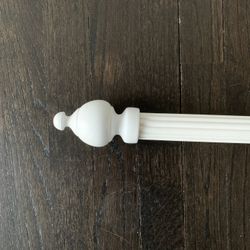 White Drapery Poll (Fluted) and finials 51"