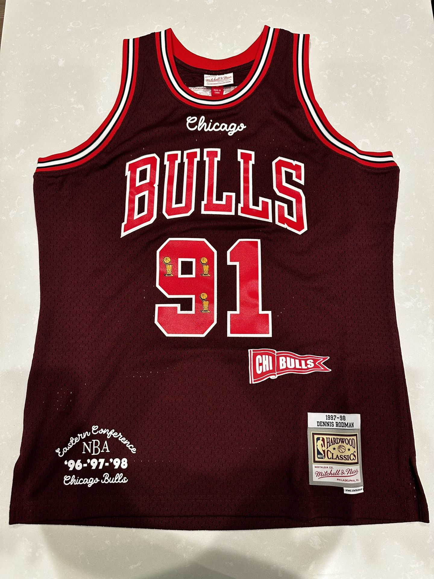 Size Large - Mitchell And Ness Swingman Authentic Jersey NBA Basketball Chicago Bulls Dennis Rodman Michael Jordan Vintage Sports Culture Supreme