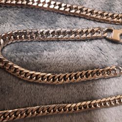 Cuban Necklace And Bracelet Set 