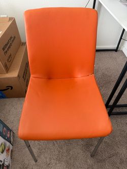 Modern Orange Dining / Accent Chair – Chrome Legs