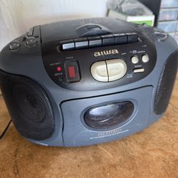 Aiwa Boom Box with CD and Cassette but believe only the radio works.  