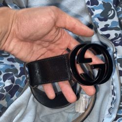 Black Gucci Belt Imprime Monogram (authentic)