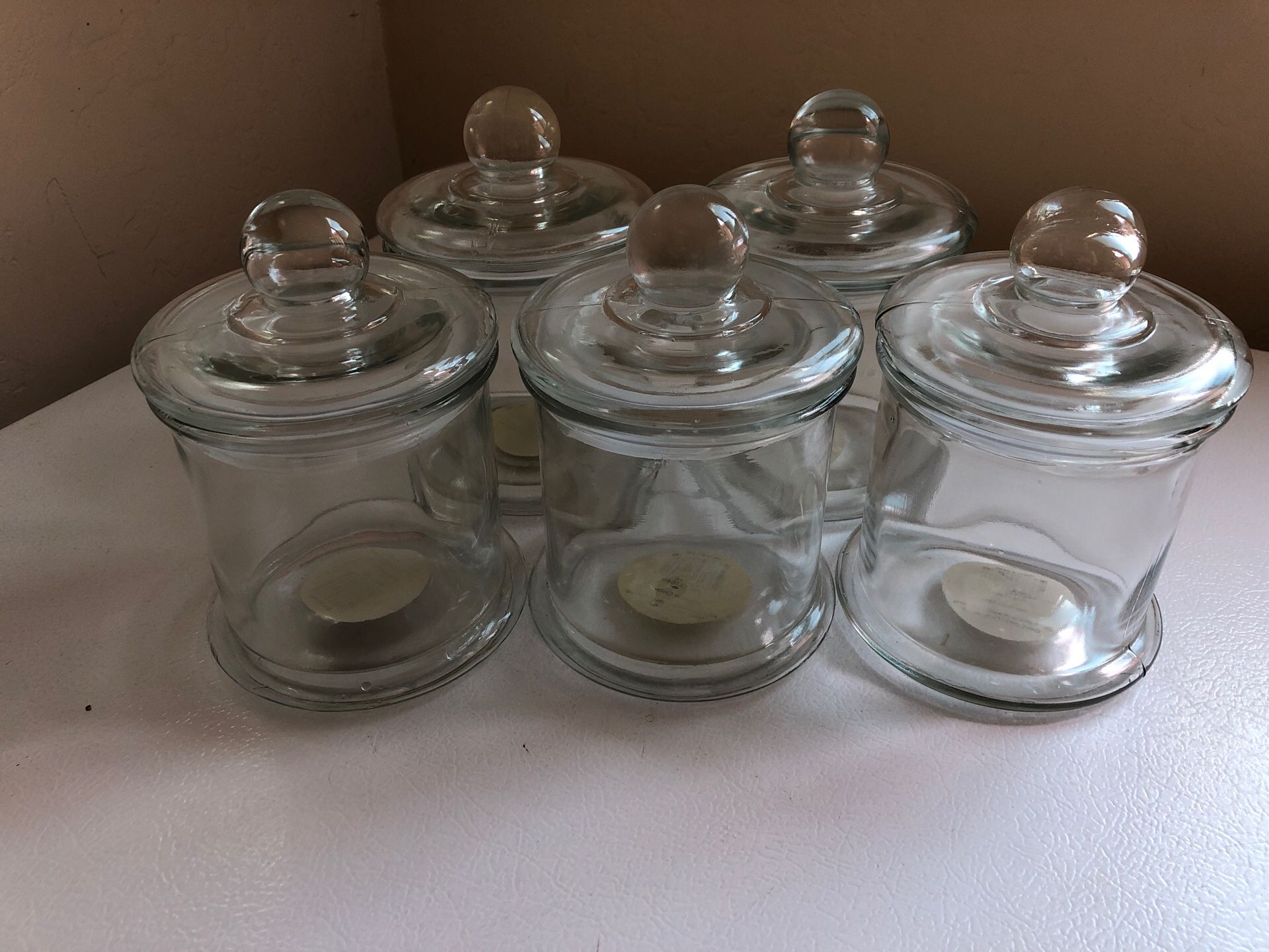 5 glass containers