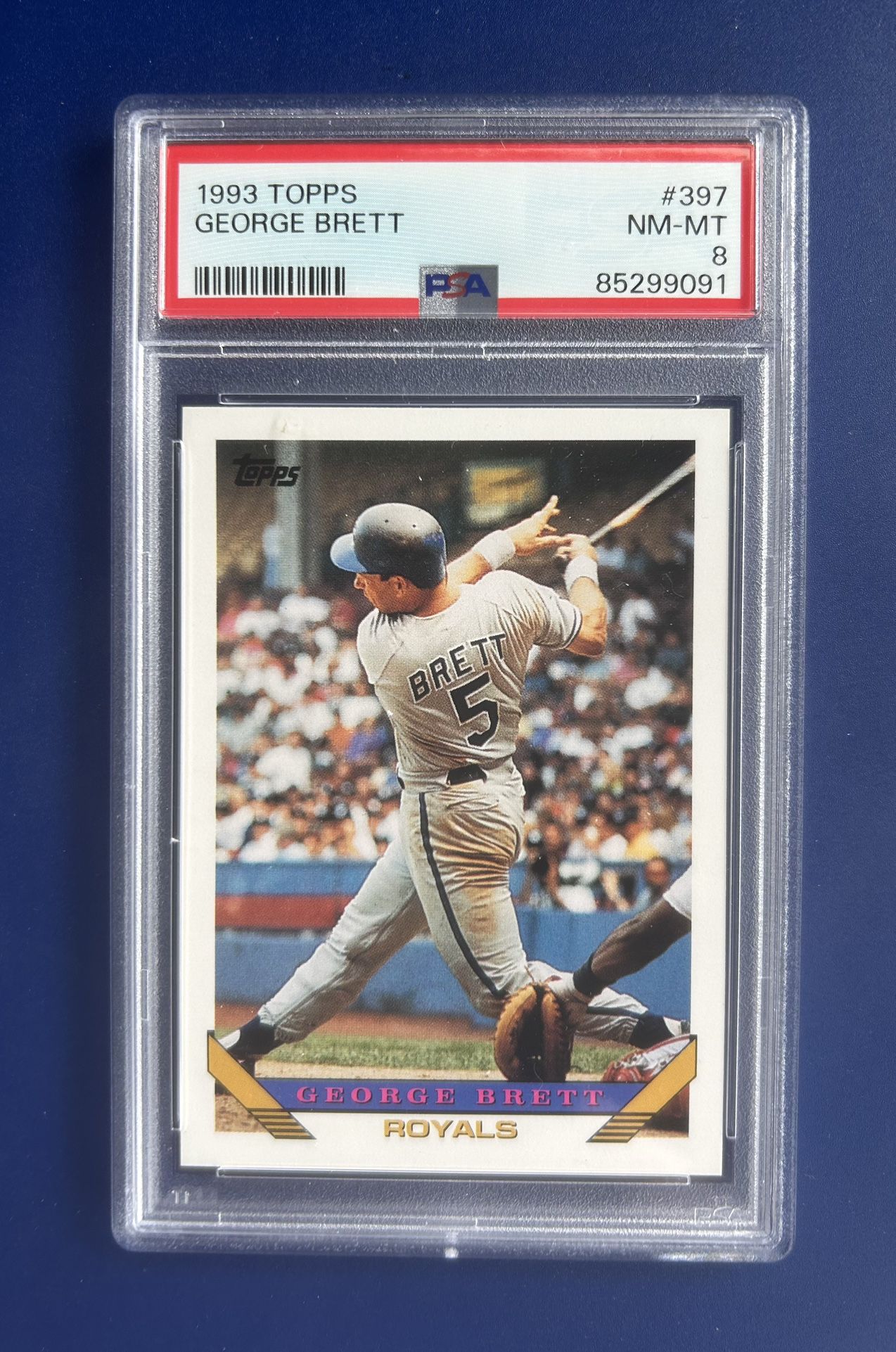 1993 Topps George Brett Baseball Card Graded PSA 8
