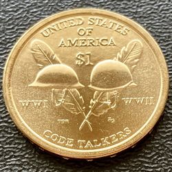 Rarely seen Native American Code Talkers 2016 US Golden Dollar Collectible  Coin HTF