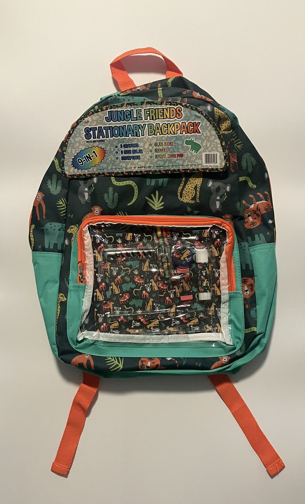 Child’s Jungle Friends Stationary Backpack NEW with Tags