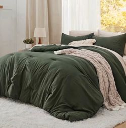 Bedsure King Comforter Set Dark Green