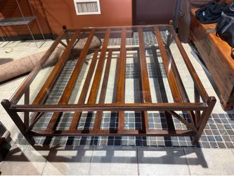 Large glass top coffee table