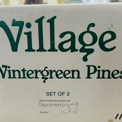 Department 56 Village Accessories Wintergreen Pines Set of 2 In Box
