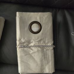 2 Decor + Blackout Curtains - White with Brass Ring - 83*37 - $18