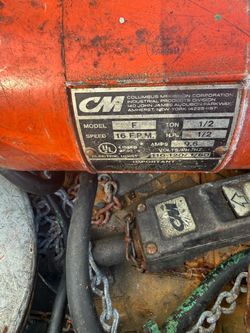 CM Columbus McKinnon 1/2 Ton Electric Chain Hoist