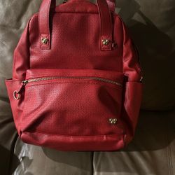 Disney Backpack Red Leather 