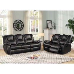 Brand new leather manual reclining sofa + loveseat 2PCs set