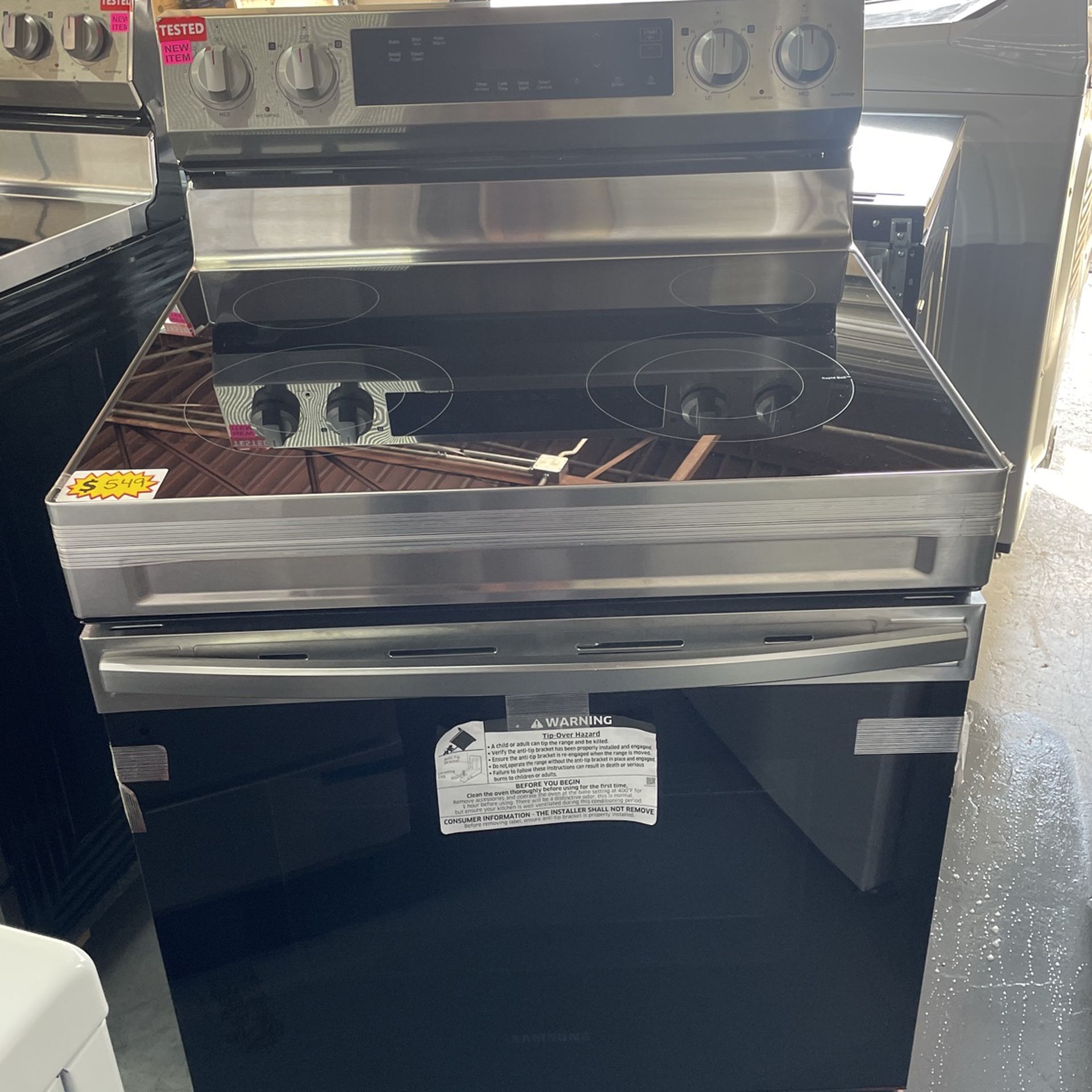 Samsung Electric Stove Glass Top In Stainless Steel