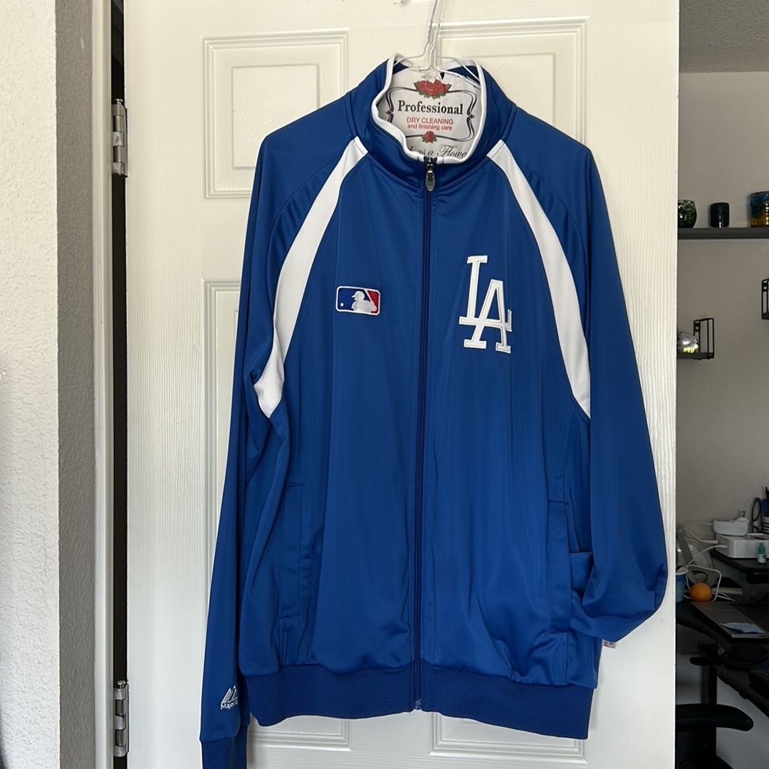 Official MLB LA Dodgers Thermal Base Zip Up Jacket by Majestic