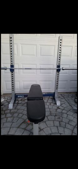Bench Press squat rack  n weights