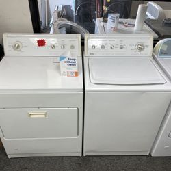 WHITE KENMORE TOP LOAD WASHER DRYER SET